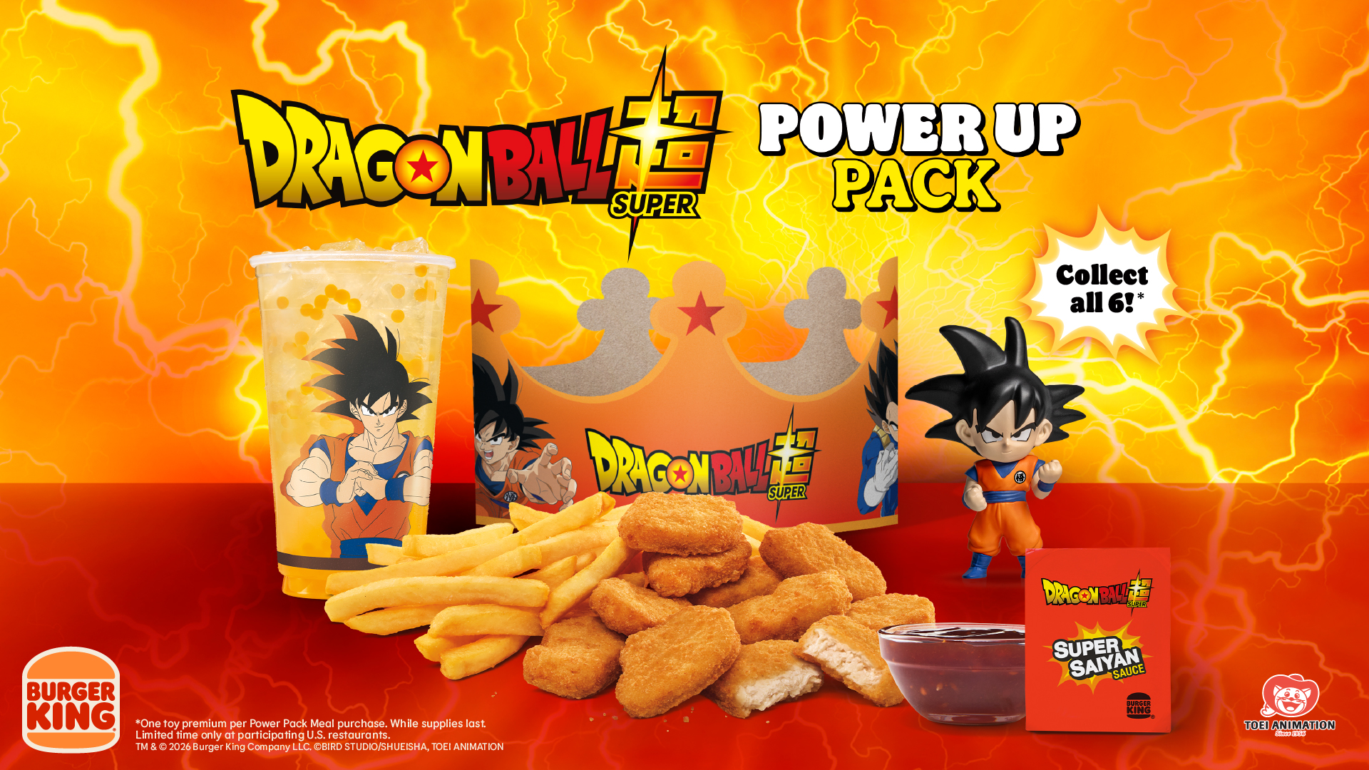 Burger King e Toei Animation Lançam Menu de Dragon Ball Super com 6 Miniaturas e Molho Super Saiyajin